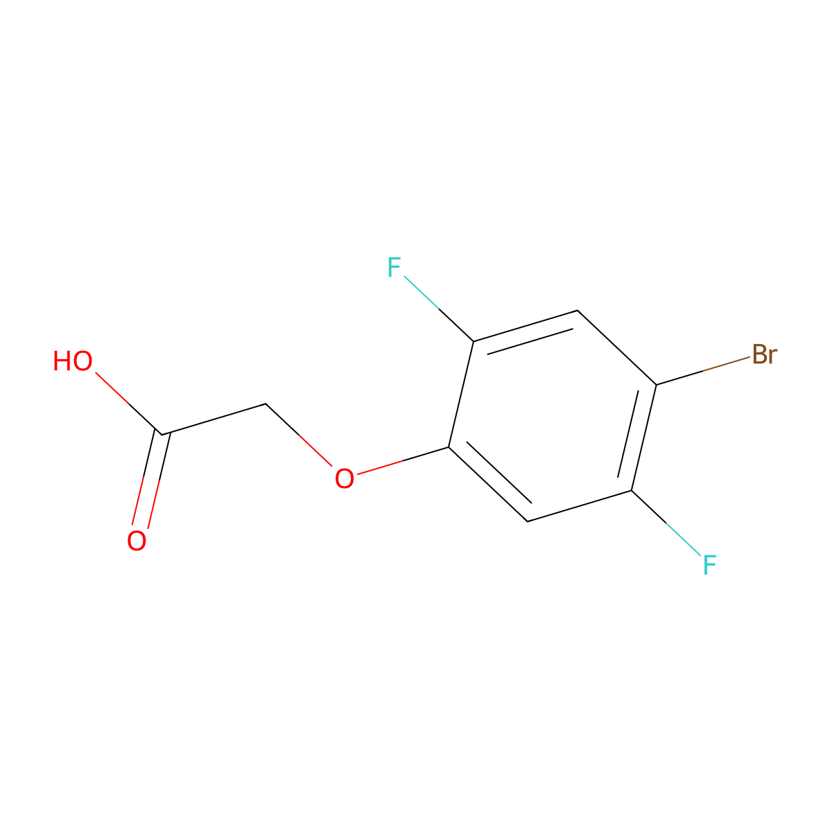 2-(4-Bromo-2,5-difluorophenoxy)acetic acid molecular structure, CAS 2222540-51-2