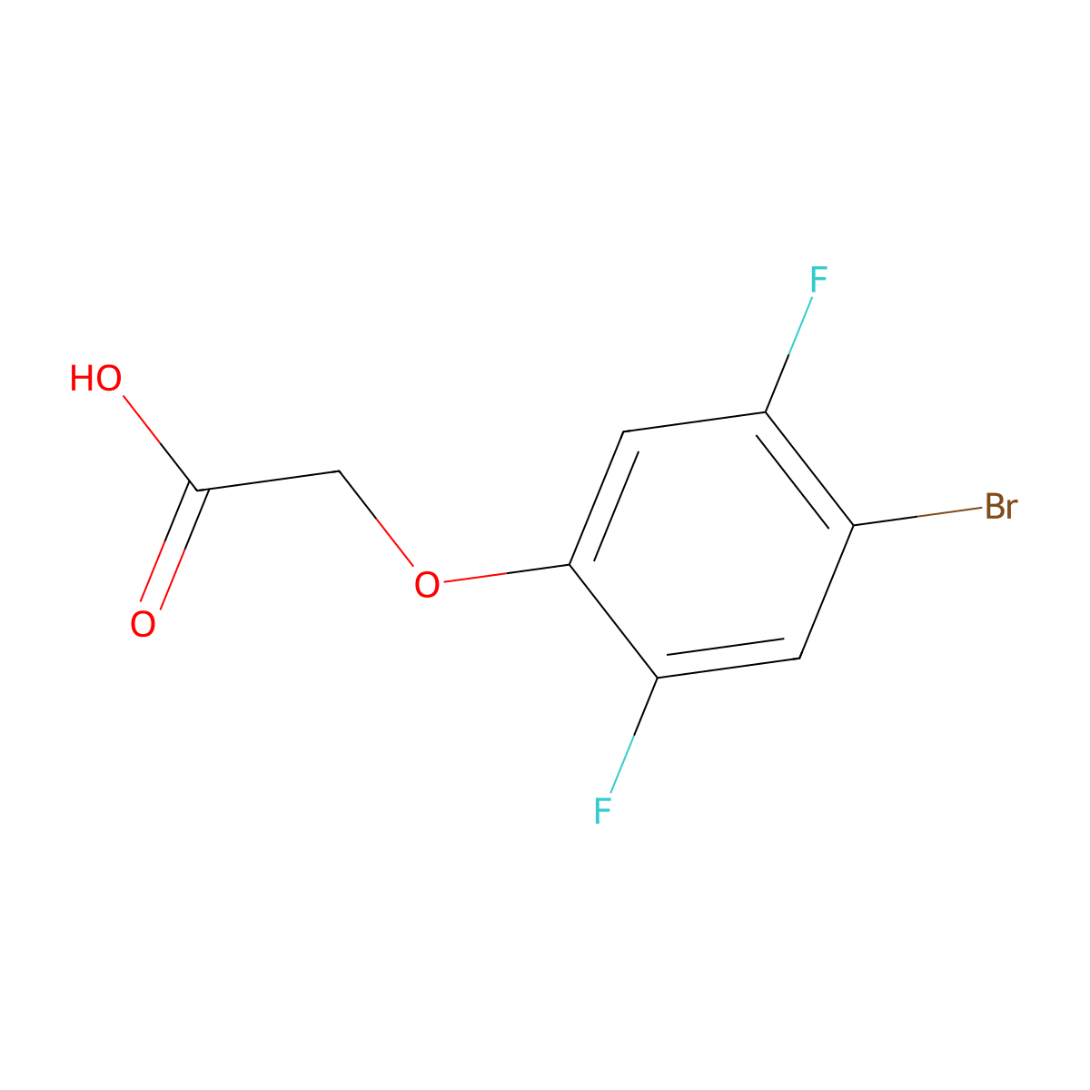 2-(4-Bromo-2,5-difluorophenoxy)acetic acid molecular structure, CAS 2222540-51-2