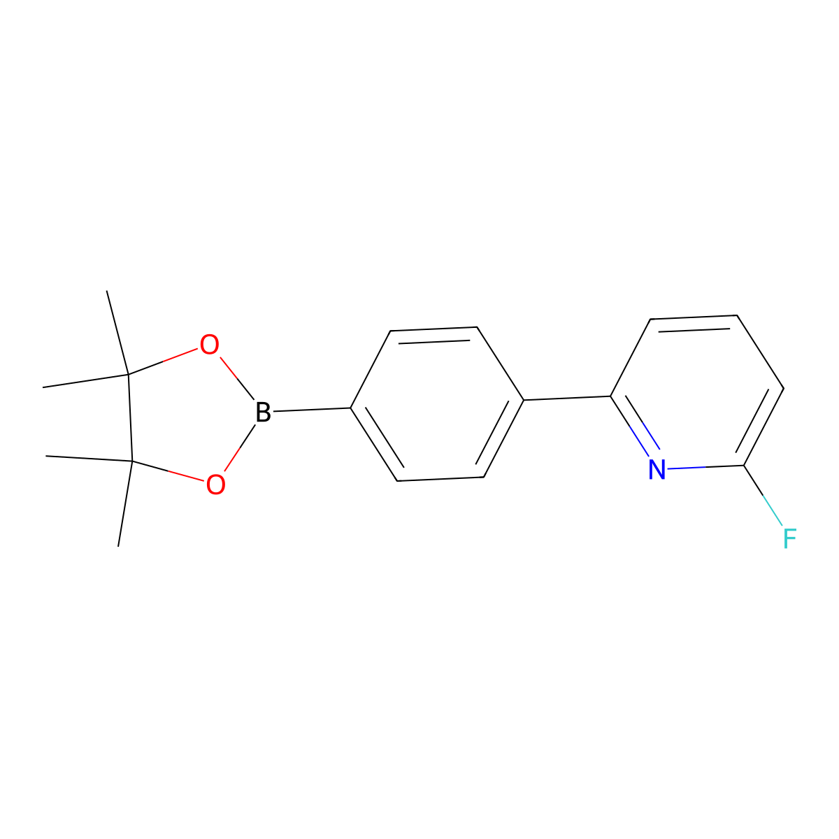 2-Fluoro-6-(4-(4,4,5,5-tetramethyl-1,3,2-dioxaborolan-2-yl)phenyl)pyridine molecular structure, CAS 2222544-79-6
