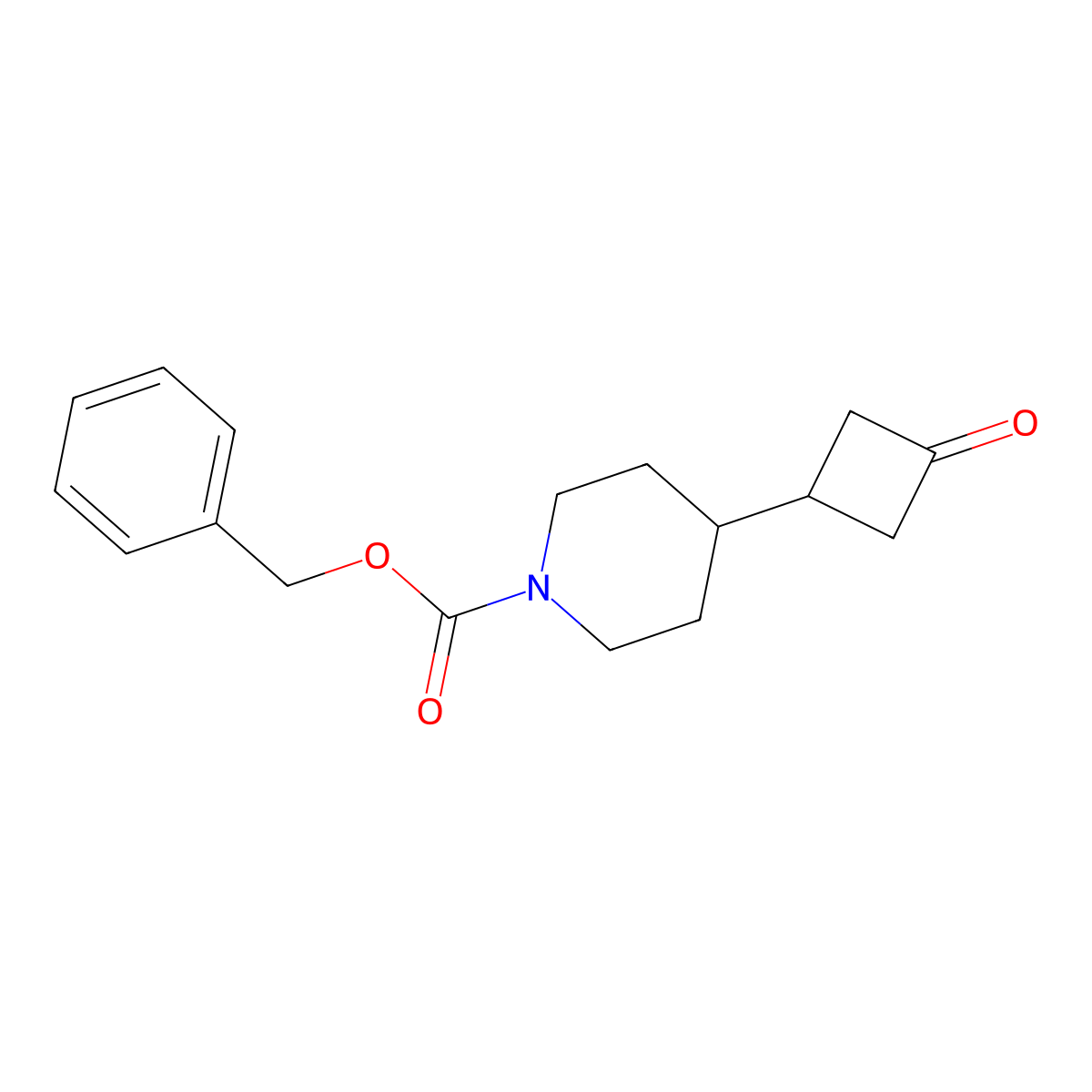 Benzyl 4-(3-oxocyclobutyl)piperidine-1-carboxylate molecular structure, CAS 2222553-04-8