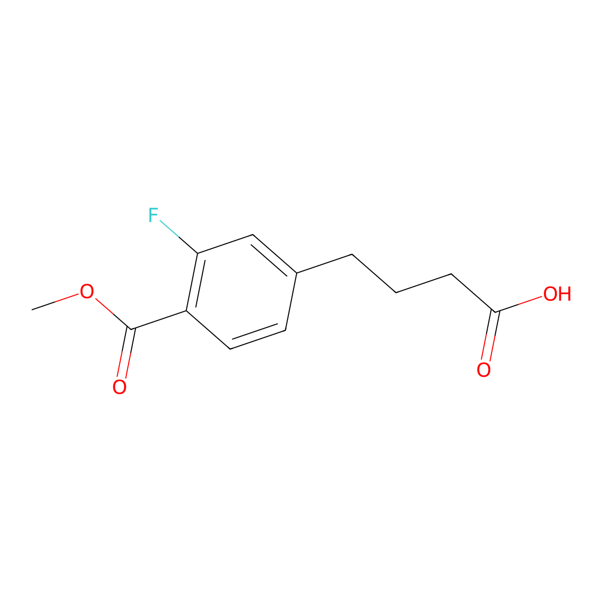 4-[3-Fluoro-4-(methoxycarbonyl)phenyl]butanoic acid molecular structure, CAS 2222554-23-4