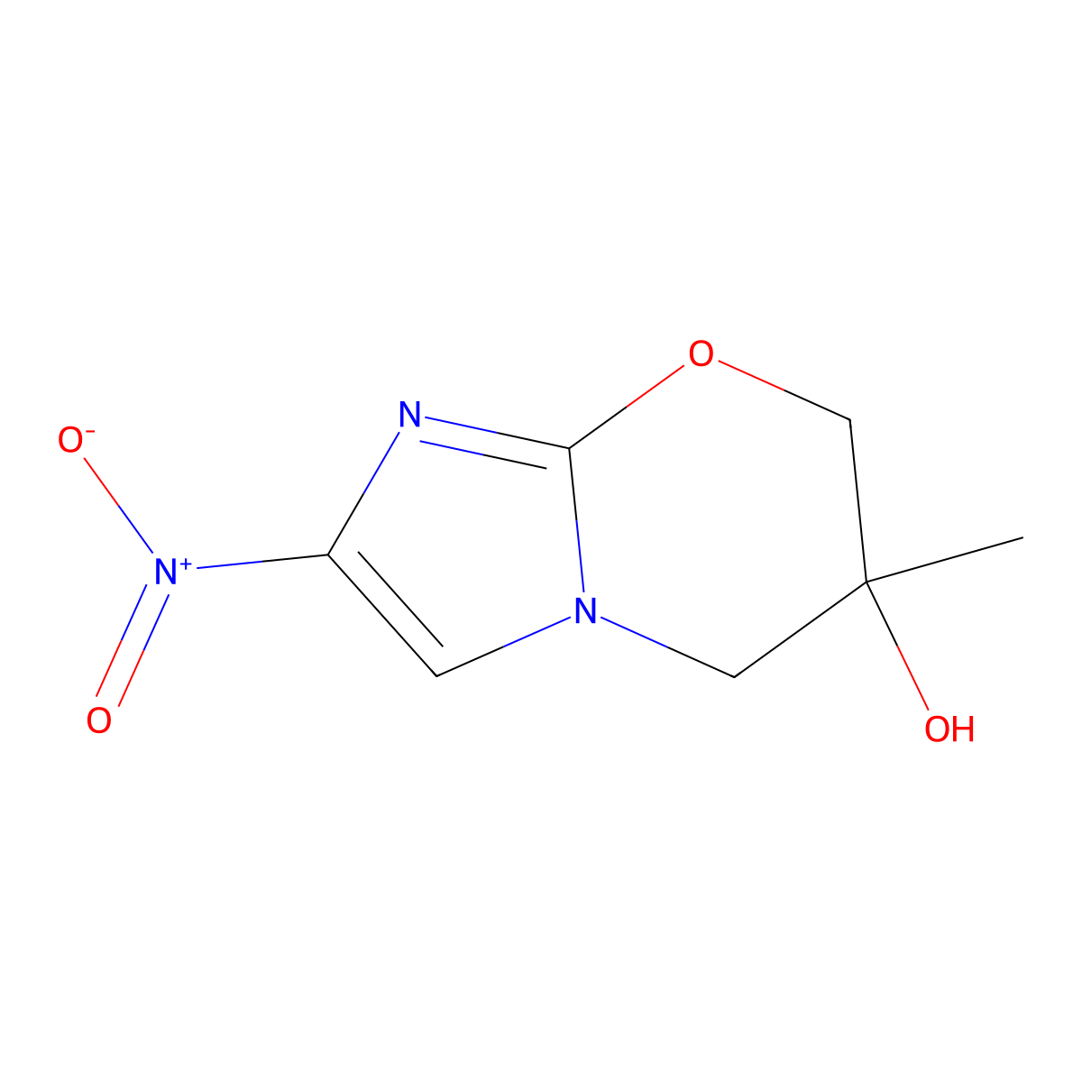 6-Methyl-2-nitro-6,7-dihydro-5H-imidazo[2,1-b][1,3]oxazin-6-ol molecular structure, CAS 2222660-14-0