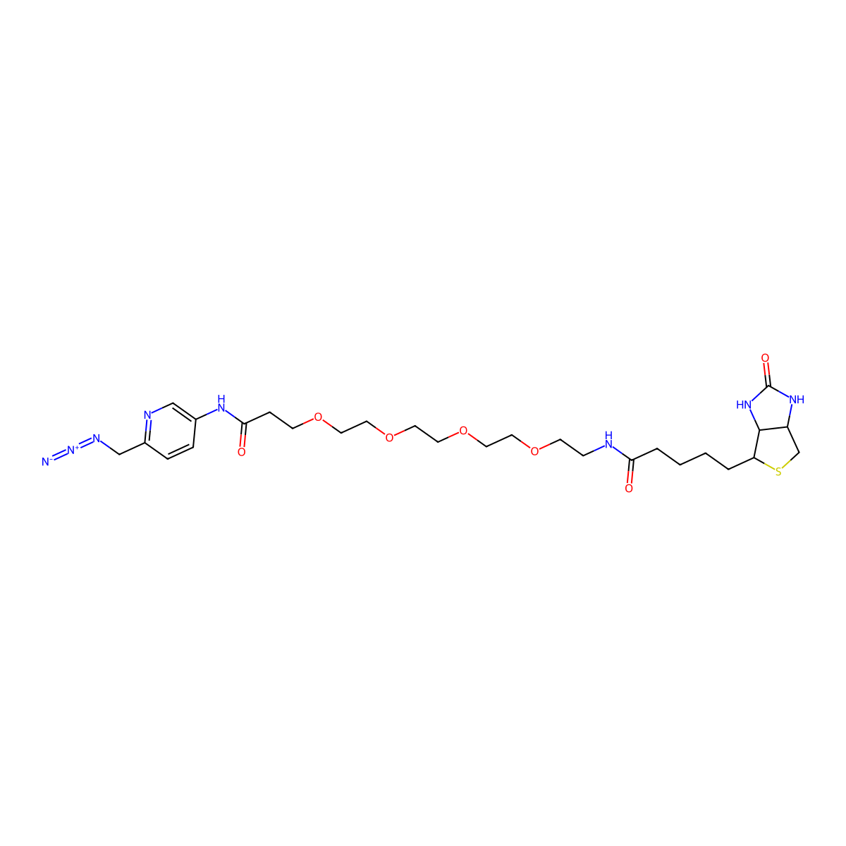 Biotin-PEG4-Picolyl azide molecular structure, CAS 2222687-71-8