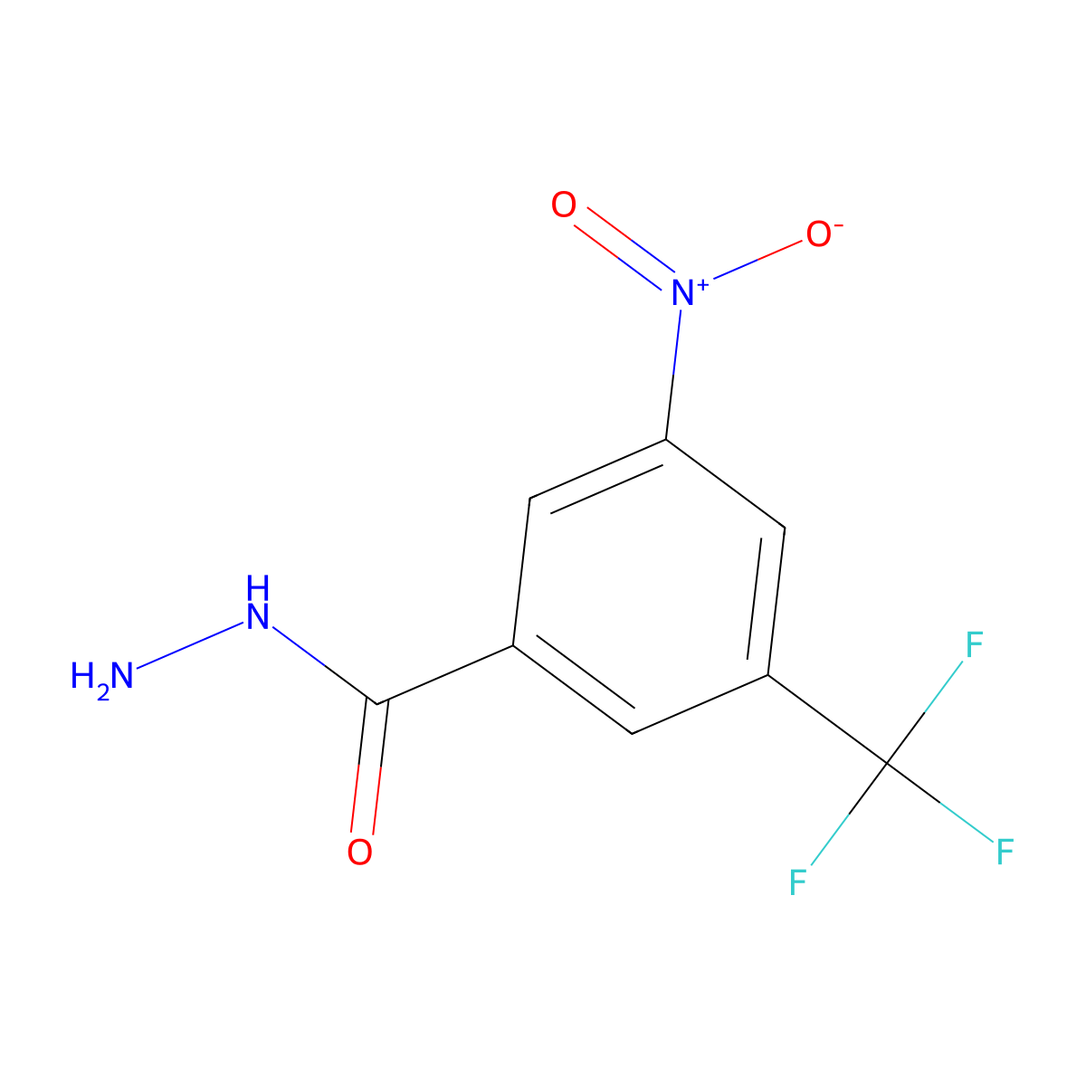 3-Nitro-5-trifluoromethyl-benzoic acid hydrazide molecular structure, CAS 22227-34-5