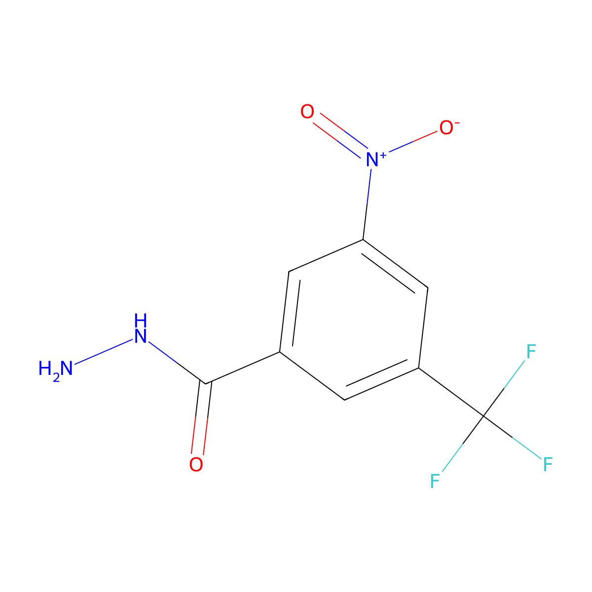 3-Nitro-5-trifluoromethyl-benzoic acid hydrazide molecular structure, CAS 22227-34-5