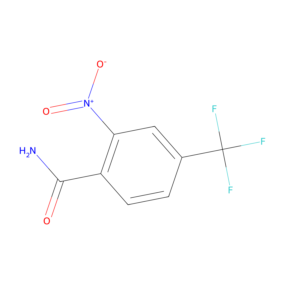 2-Nitro-4-(trifluoromethyl)benzamide molecular structure, CAS 22227-55-0