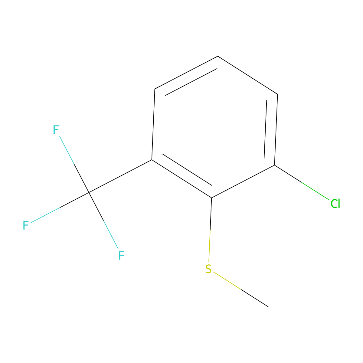 (2-Chloro-6-(trifluoromethyl)phenyl)(methyl)sulfane molecular structure, CAS 2222707-87-9