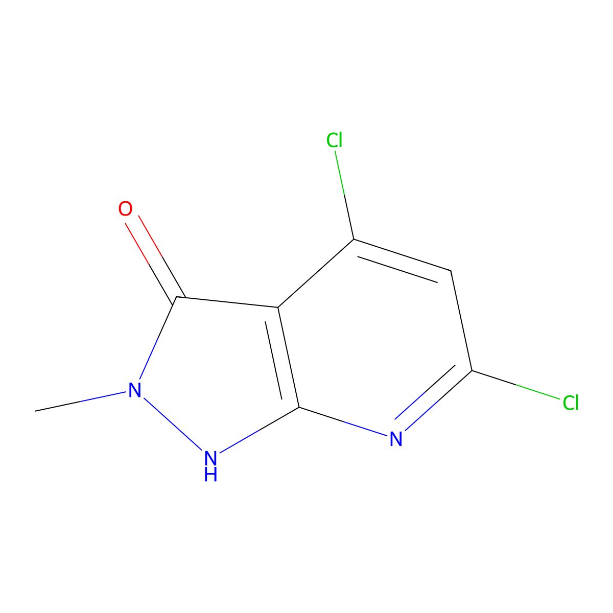 4,6-Dichloro-2-methyl-1H-pyrazolo[3,4-B]pyridin-3(2H)-one molecular structure, CAS 2222715-68-4