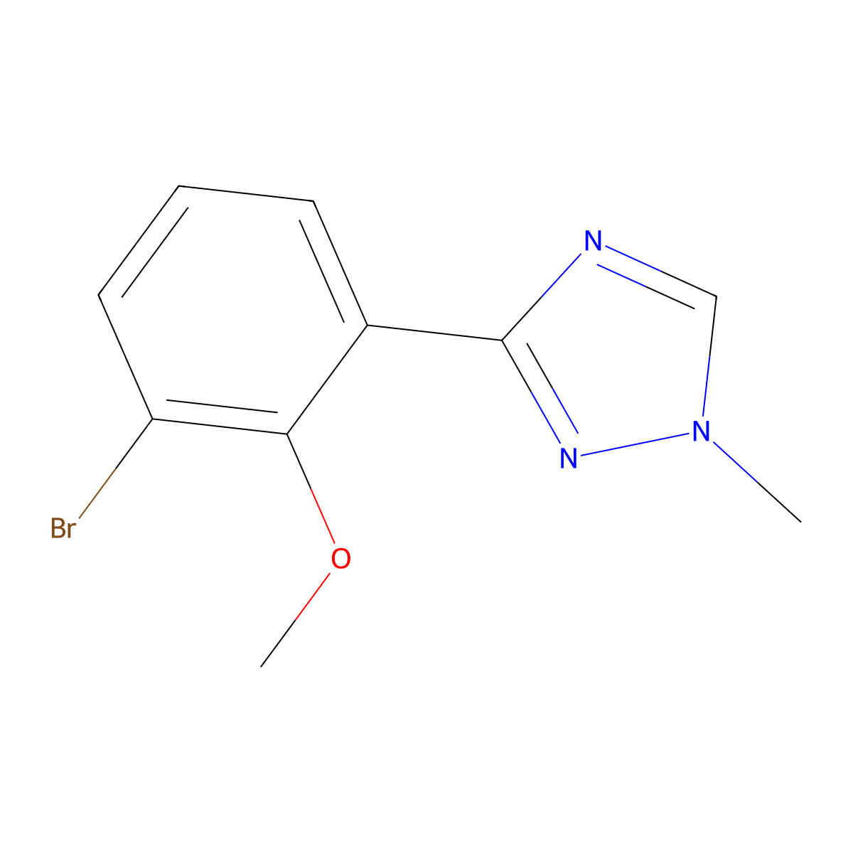 3-(3-Bromo-2-methoxyphenyl)-1-methyl-1H-1,2,4-triazole molecular structure, CAS 2222717-56-6