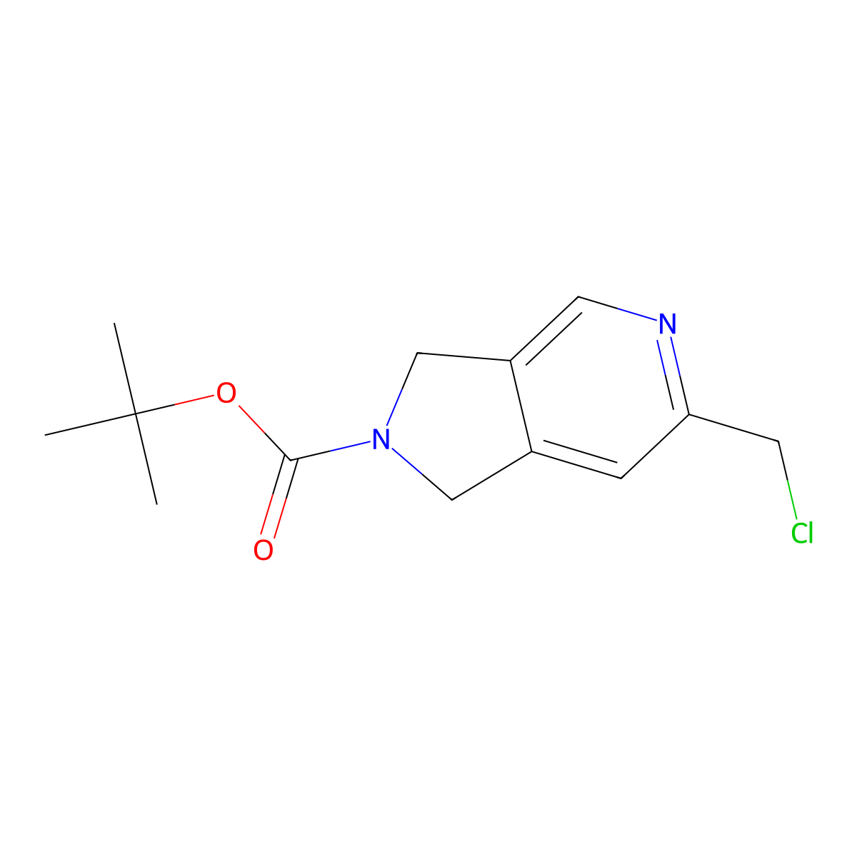 tert-Butyl 6-(chloromethyl)-1H-pyrrolo[3,4-c]pyridine-2(3H)-carboxylate molecular structure, CAS 2222756-66-1