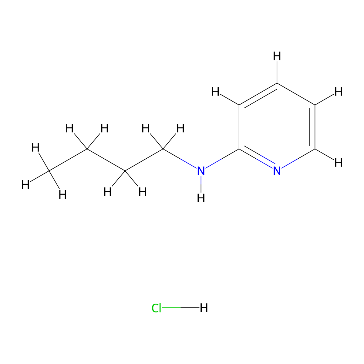N-Butylpyridin-2-amine hydrochloride molecular structure, CAS 2222788-51-2