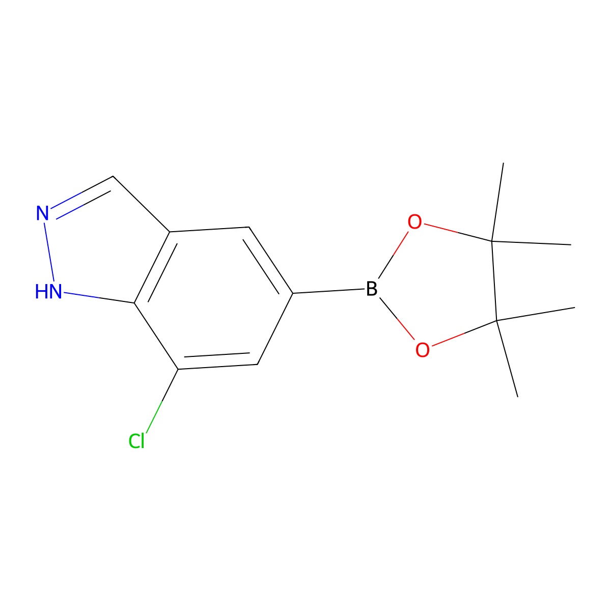 7-Chloro-5-(4,4,5,5-tetramethyl-1,3,2-dioxaborolan-2-YL)-1H-indazole molecular structure, CAS 2222793-30-6