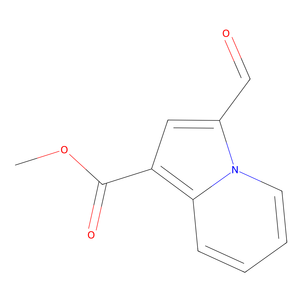 Methyl 3-formylindolizine-1-carboxylate molecular structure, CAS 2222793-63-5