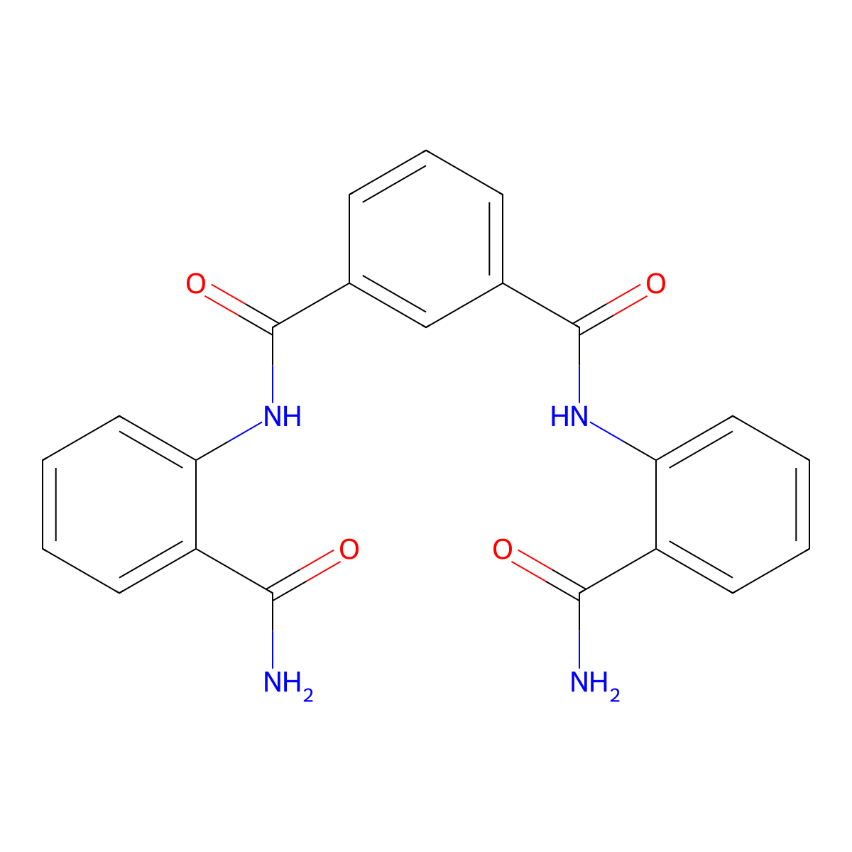 N1,N3-Bis[2-(aminocarbonyl)phenyl]-1,3-benzenedicarboxamide molecular structure, CAS 22228-51-9