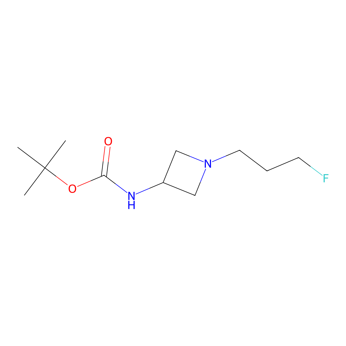 tert-Butyl (1-(3-fluoropropyl)azetidin-3-yl)carbamate molecular structure, CAS 2222845-47-6