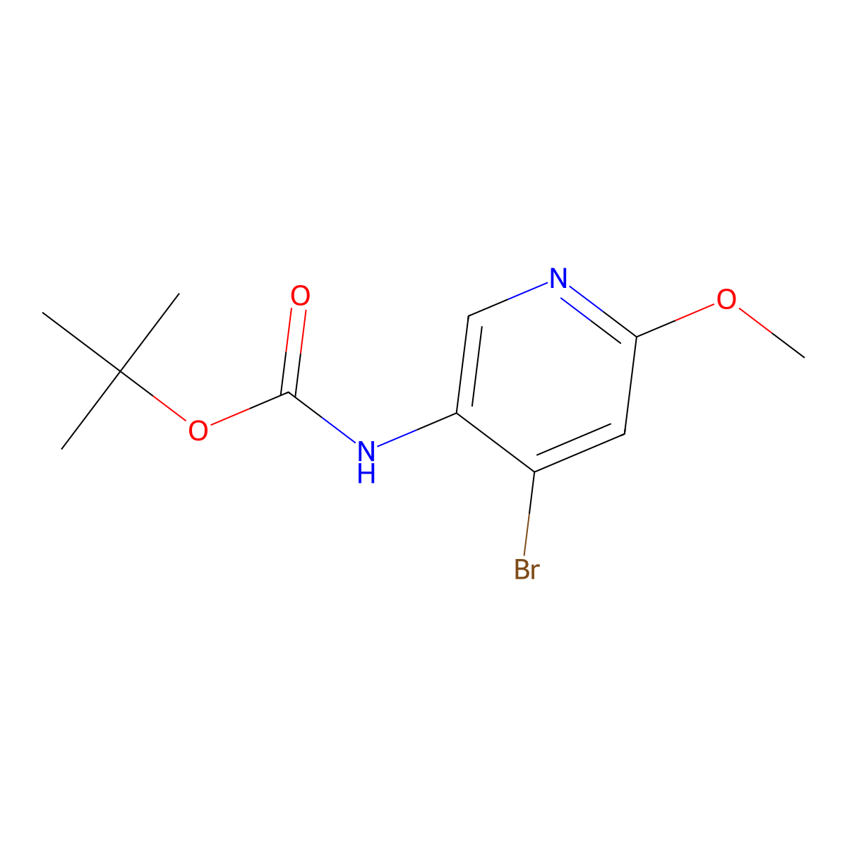 tert-Butyl (4-bromo-6-methoxypyridin-3-yl)carbamate molecular structure, CAS 2222856-83-7