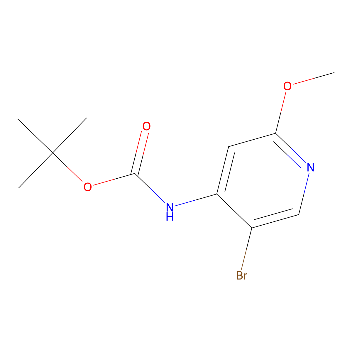 tert-Butyl (5-bromo-2-methoxypyridin-4-yl)carbamate molecular structure, CAS 2222857-00-1