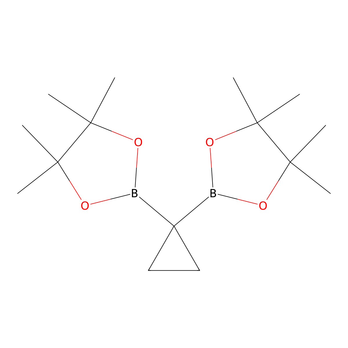 4,4,5,5-Tetramethyl-2-(1-(4,4,5,5-tetramethyl-1,3,2-dioxaborolan-2-yl)cyclopropyl)-1,3,2-dioxaborolane molecular structure, CAS 2222867-16-3