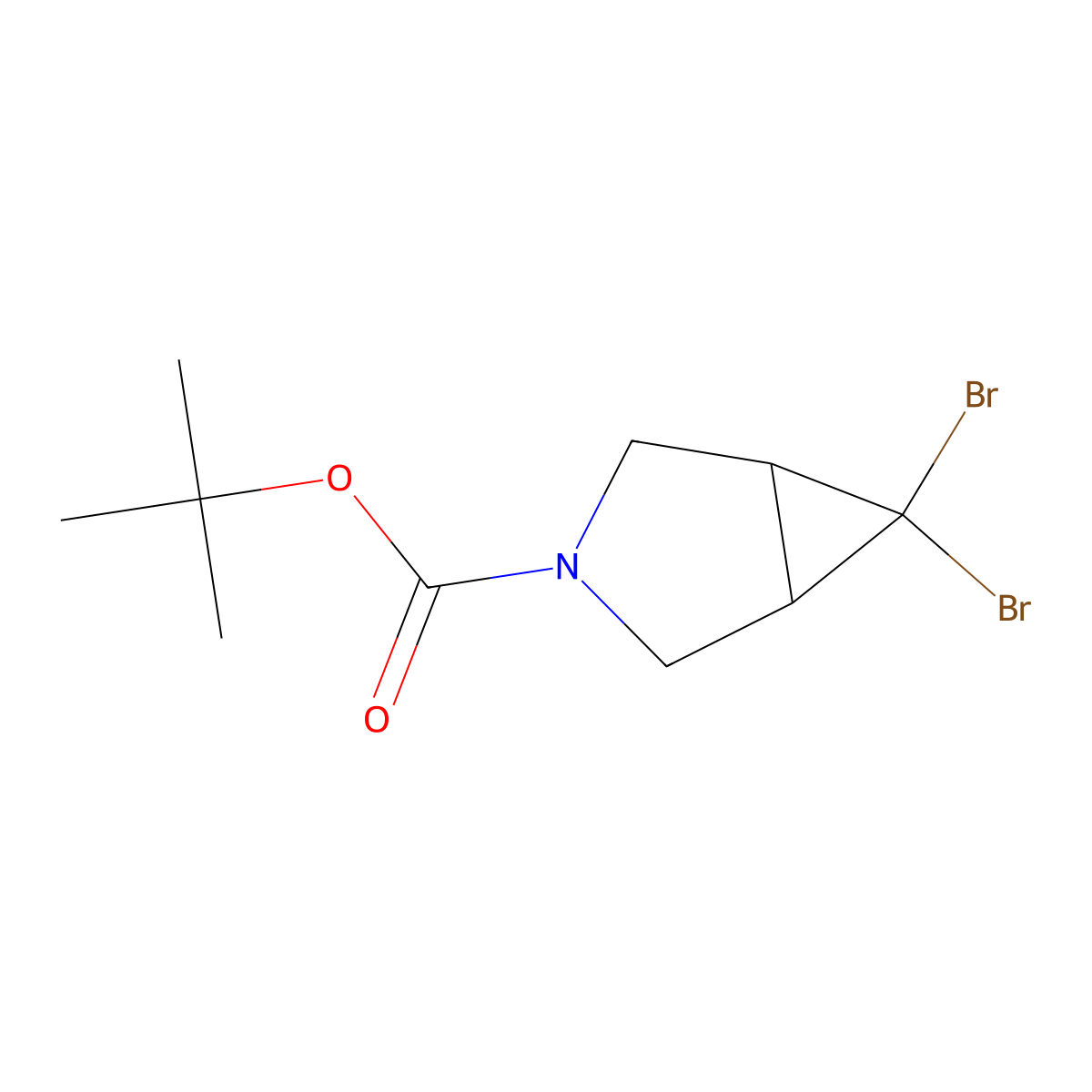 3-Boc-6,6-dibromo-3-azabicyclo[3.1.0]hexane molecular structure, CAS 2222867-27-6