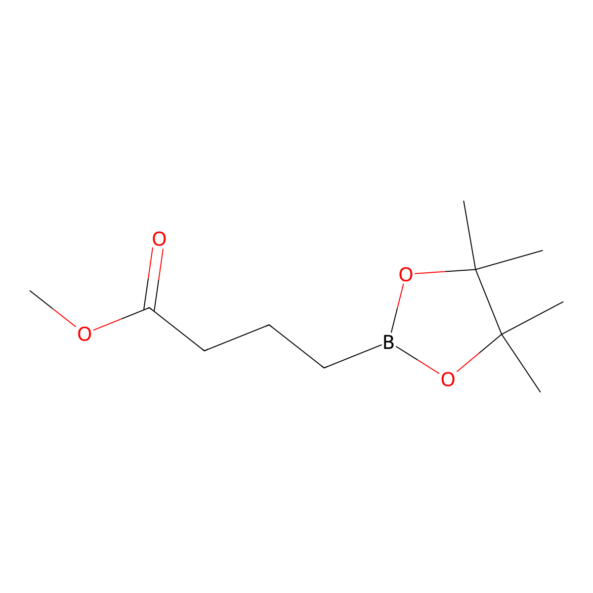 Methyl 4-(tetramethyl-1,3,2-dioxaborolan-2-yl)butanoate molecular structure, CAS 2222868-64-4