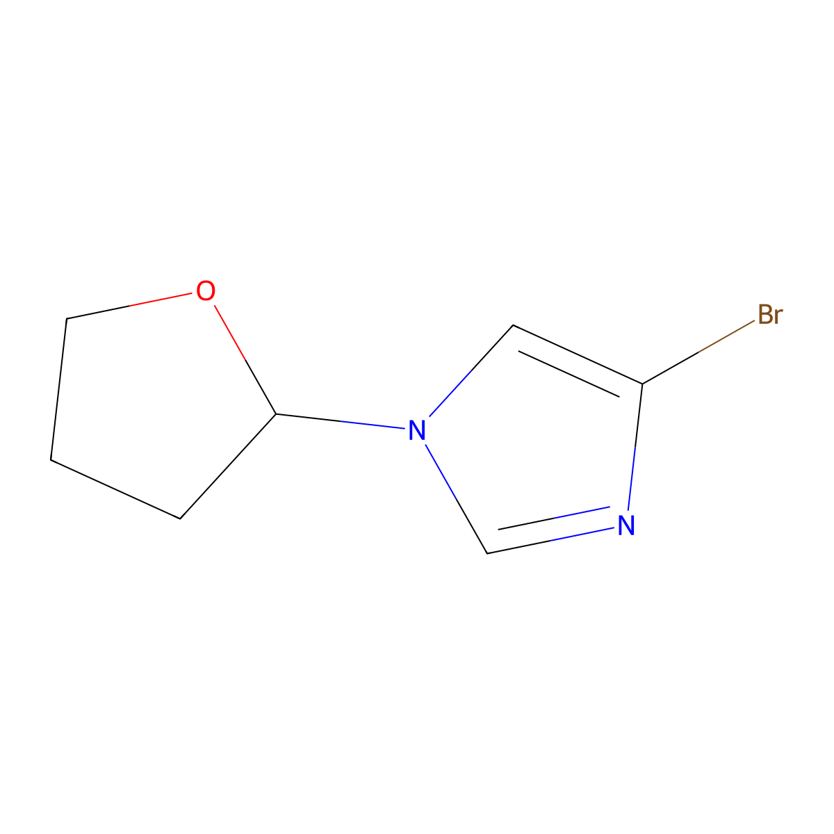 4-bromo-1-(tetrahydrofuran-2-yl)-1H-imidazole molecular structure, CAS 2222933-82-4