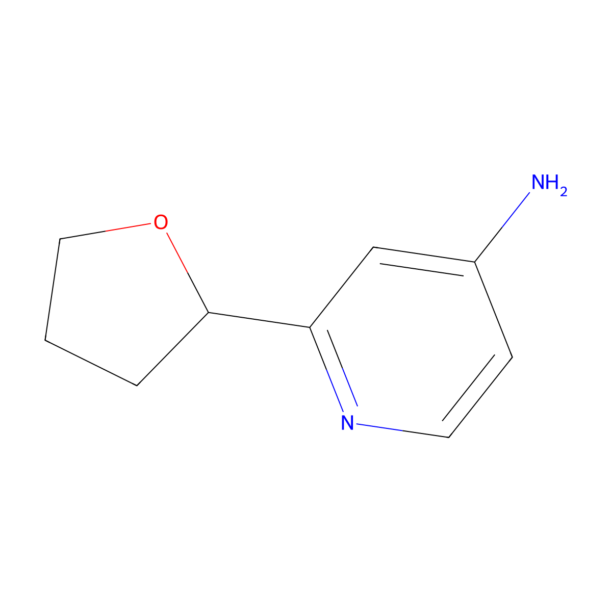 2-(Tetrahydrofuran-2-yl)pyridin-4-amine molecular structure, CAS 2222933-88-0