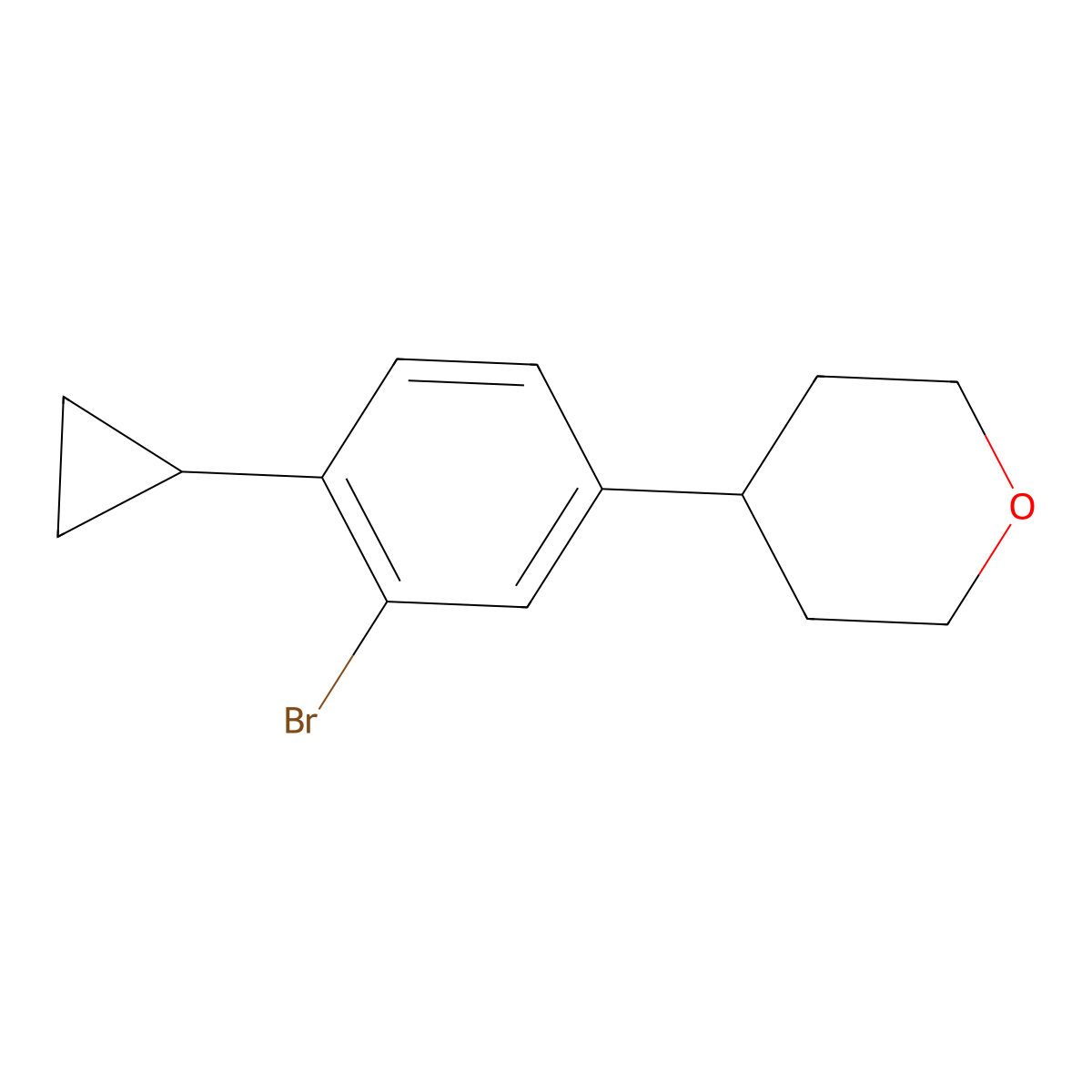 4-(3-Bromo-4-cyclopropylphenyl)tetrahydro-2h-pyran molecular structure, CAS 2222933-96-0