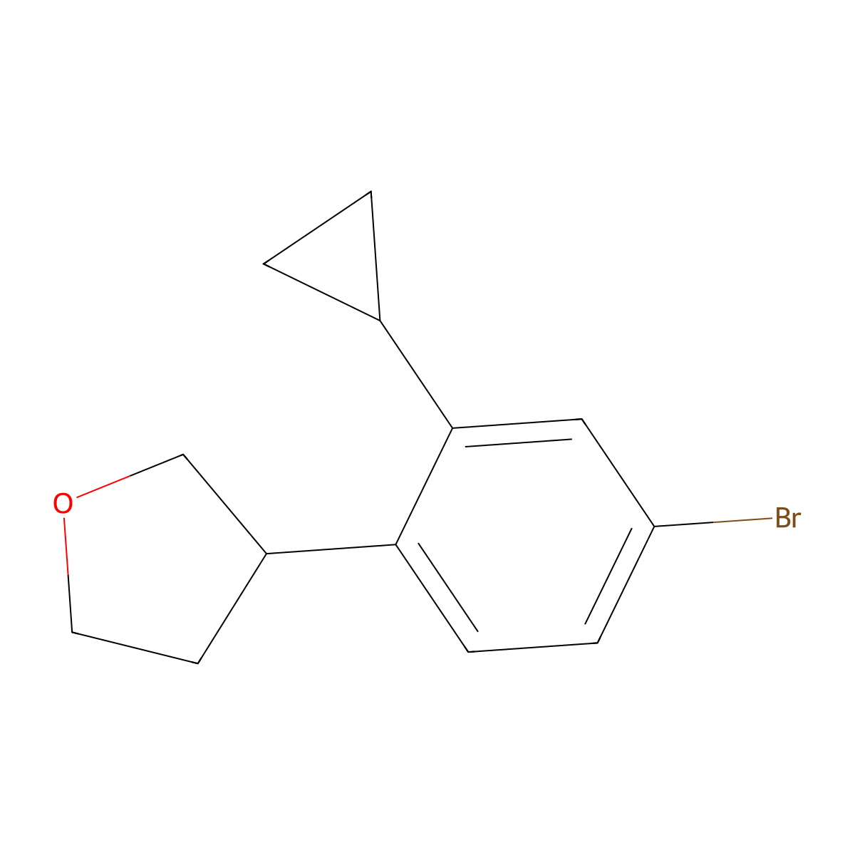 3-(4-Bromo-2-cyclopropylphenyl)tetrahydrofuran molecular structure, CAS 2222933-97-1