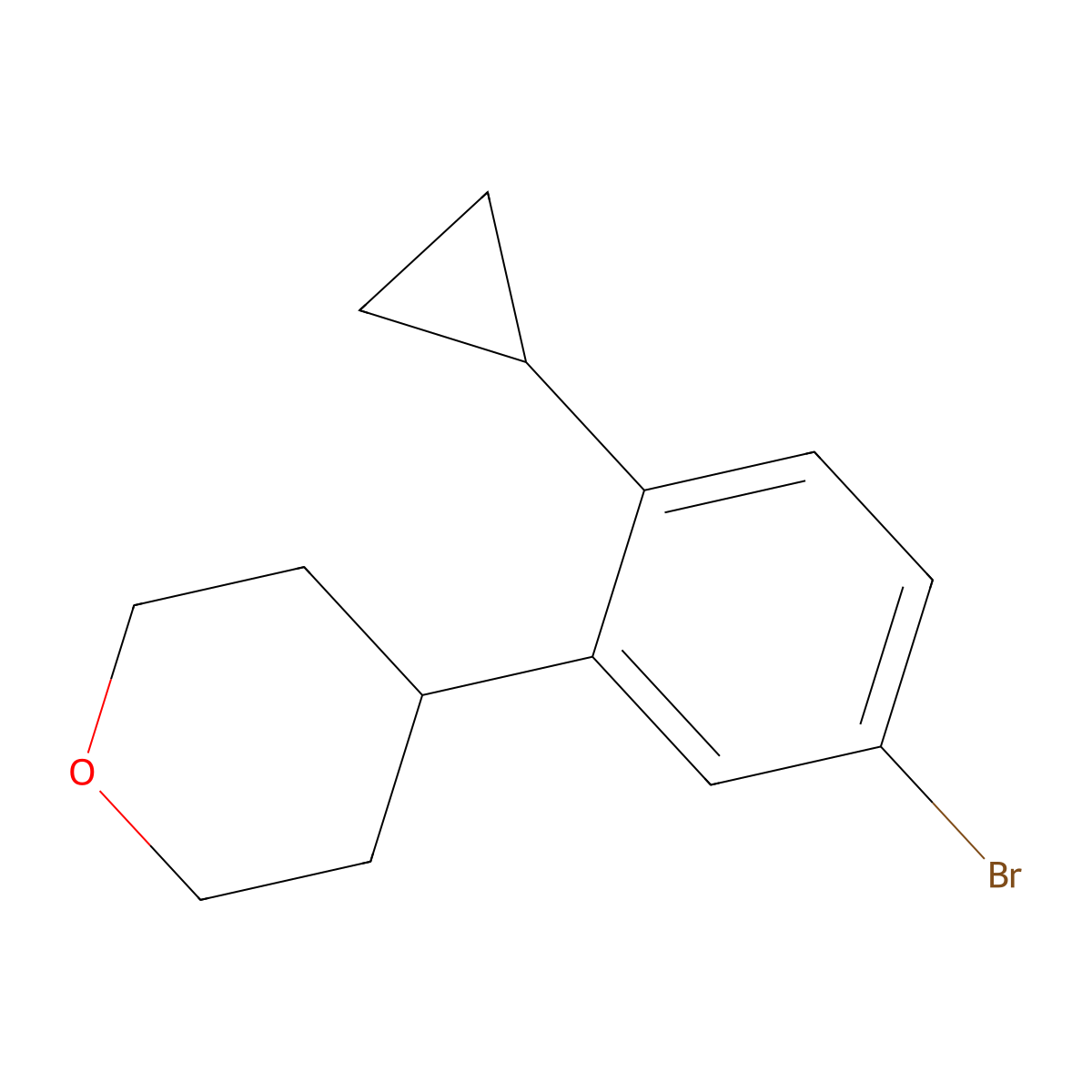 4-(5-Bromo-2-cyclopropylphenyl)tetrahydro-2h-pyran molecular structure, CAS 2222933-99-3