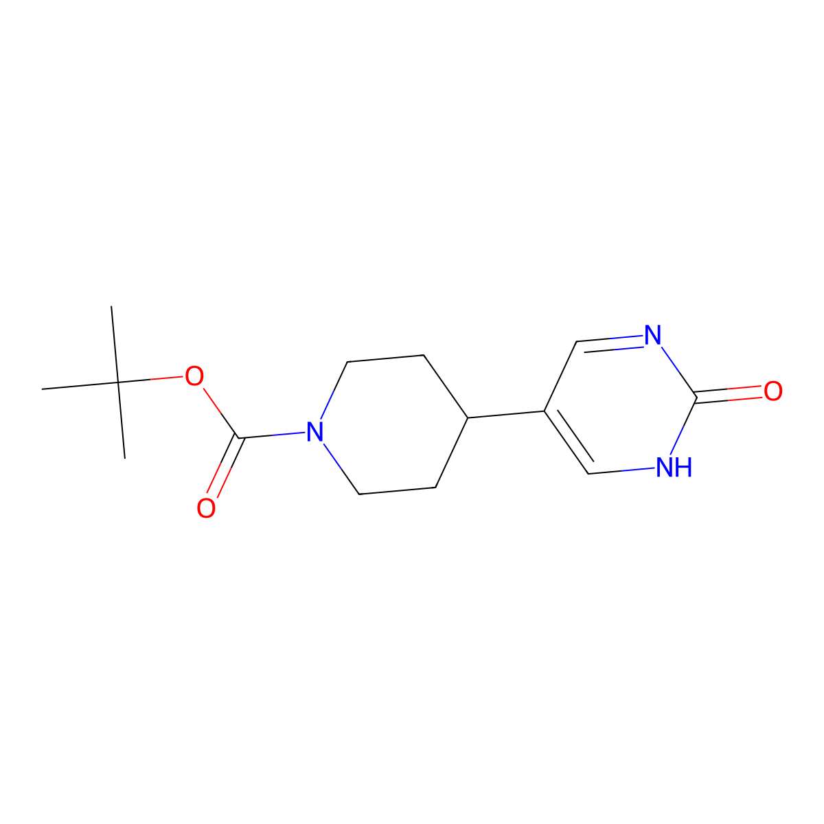 Tert-butyl 4-(2-hydroxypyrimidin-5-yl)piperidine-1-carboxylate molecular structure, CAS 2222934-02-1