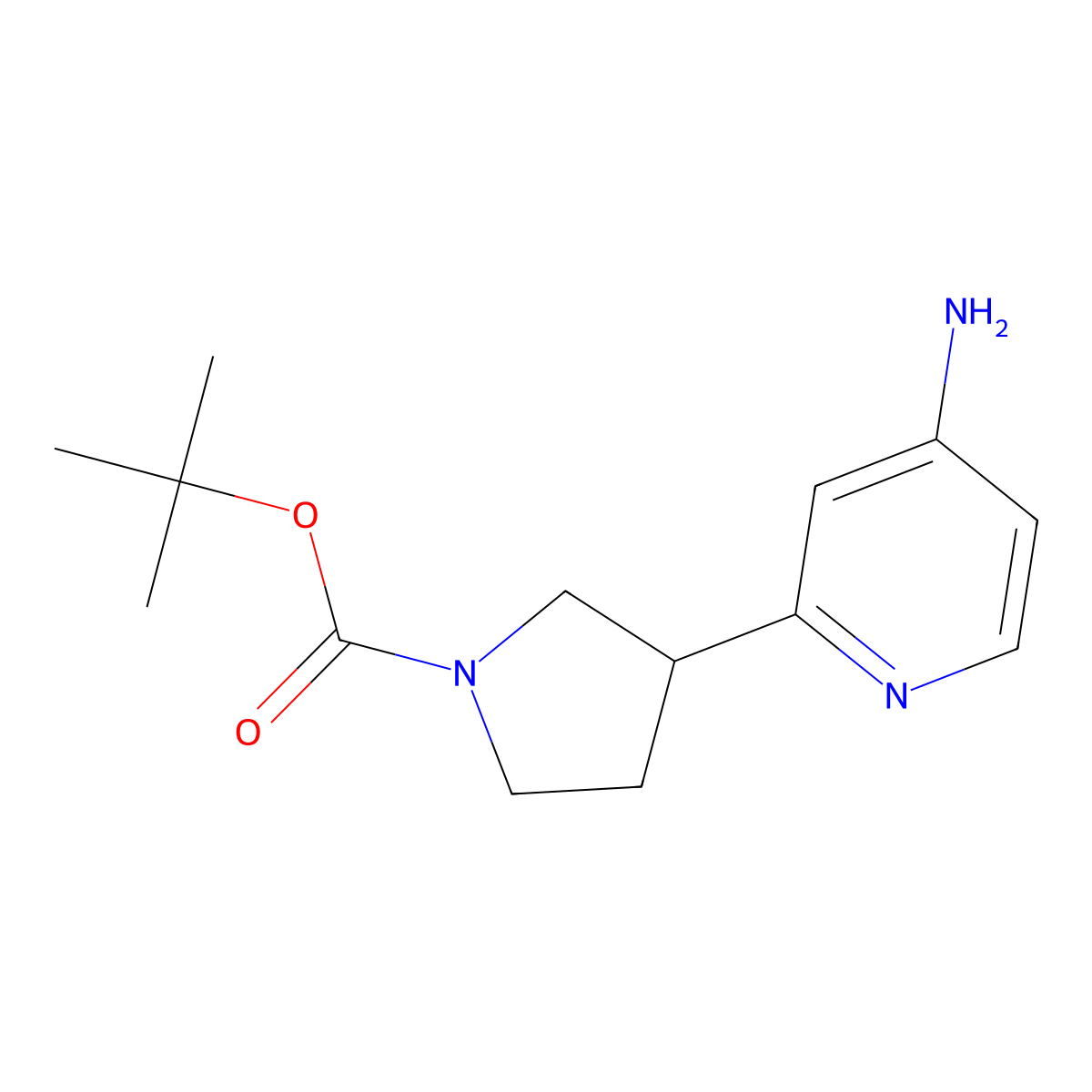 Tert-butyl 3-(4-aminopyridin-2-yl)pyrrolidine-1-carboxylate molecular structure, CAS 2222934-05-4