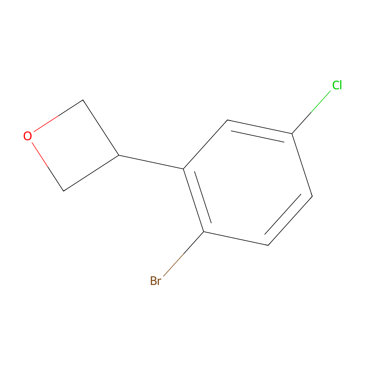 3-(2-Bromo-5-chlorophenyl)oxetane molecular structure, CAS 2222934-07-6