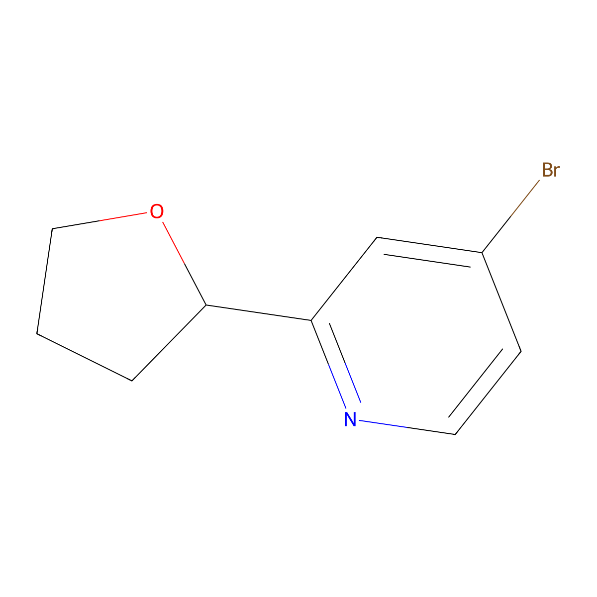4-Bromo-2-(tetrahydrofuran-2-yl)pyridine molecular structure, CAS 2222934-11-2