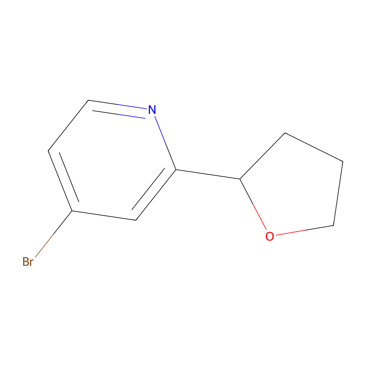 4-Bromo-2-(tetrahydrofuran-2-yl)pyridine molecular structure, CAS 2222934-11-2