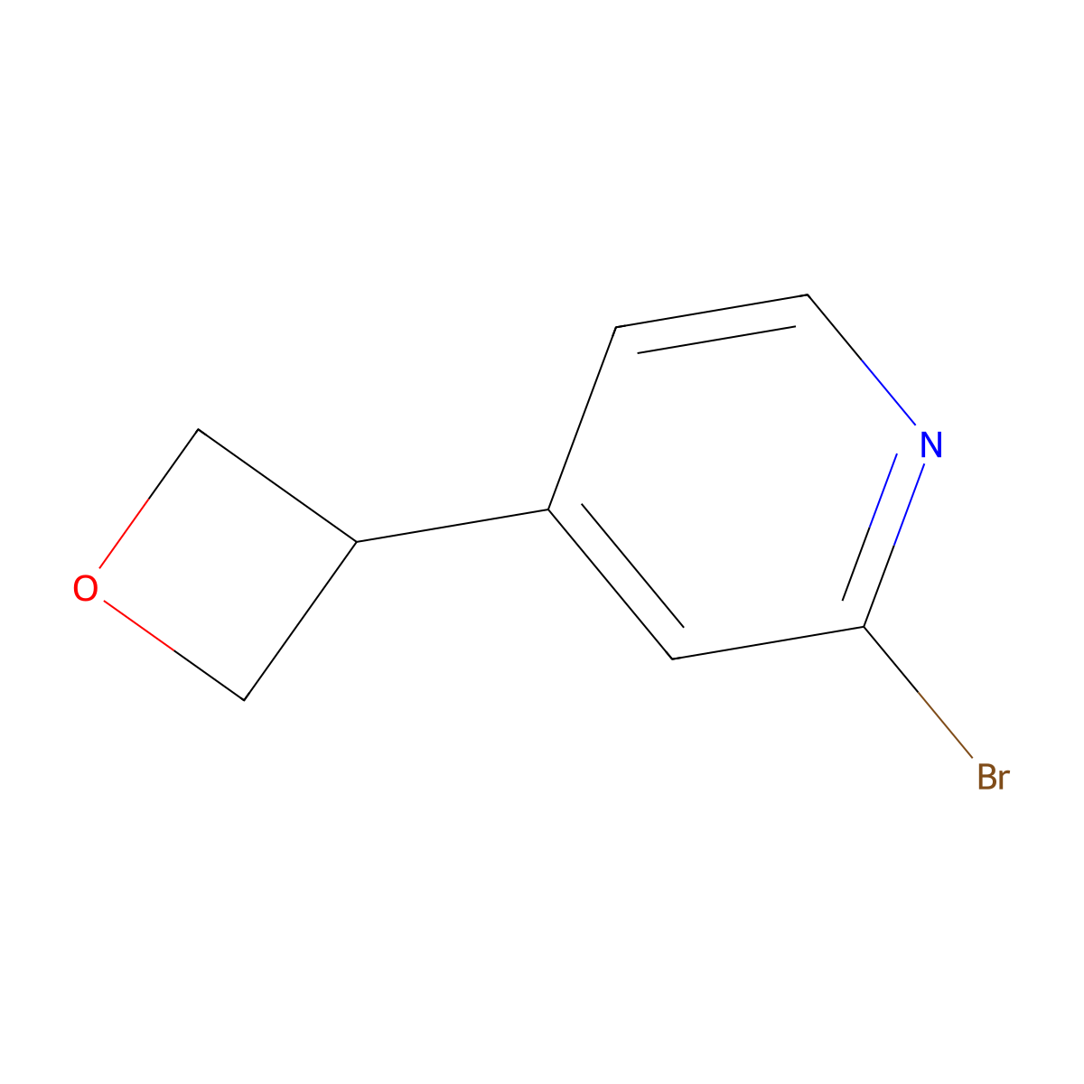 2-Bromo-4-(oxetan-3-yl)pyridine molecular structure, CAS 2222934-14-5