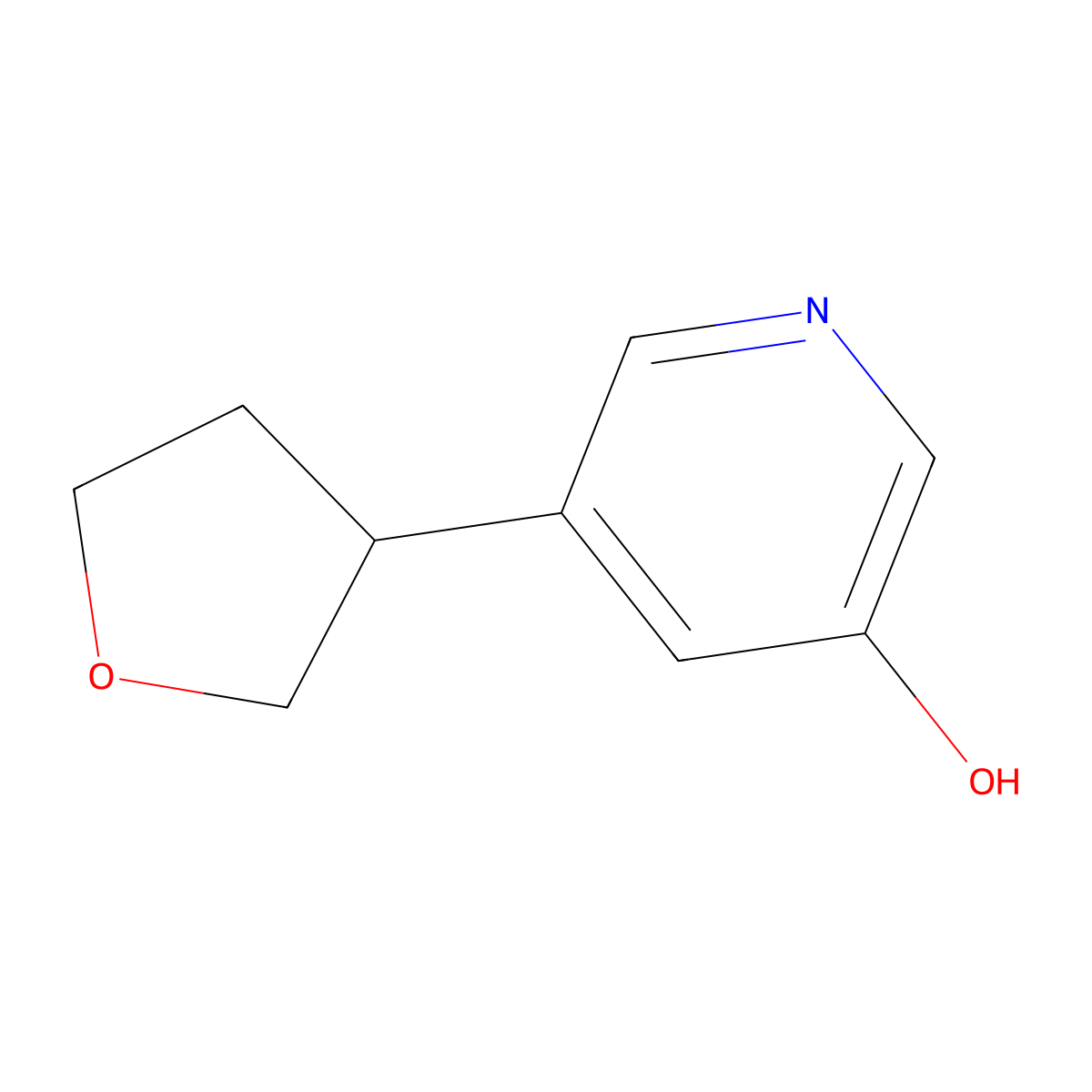5-(Tetrahydrofuran-3-yl)pyridin-3-ol molecular structure, CAS 2222934-16-7