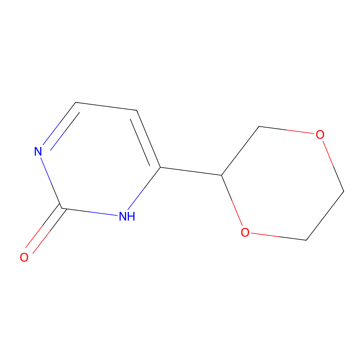 4-(1,4-Dioxan-2-yl)pyrimidin-2-ol molecular structure, CAS 2222934-19-0