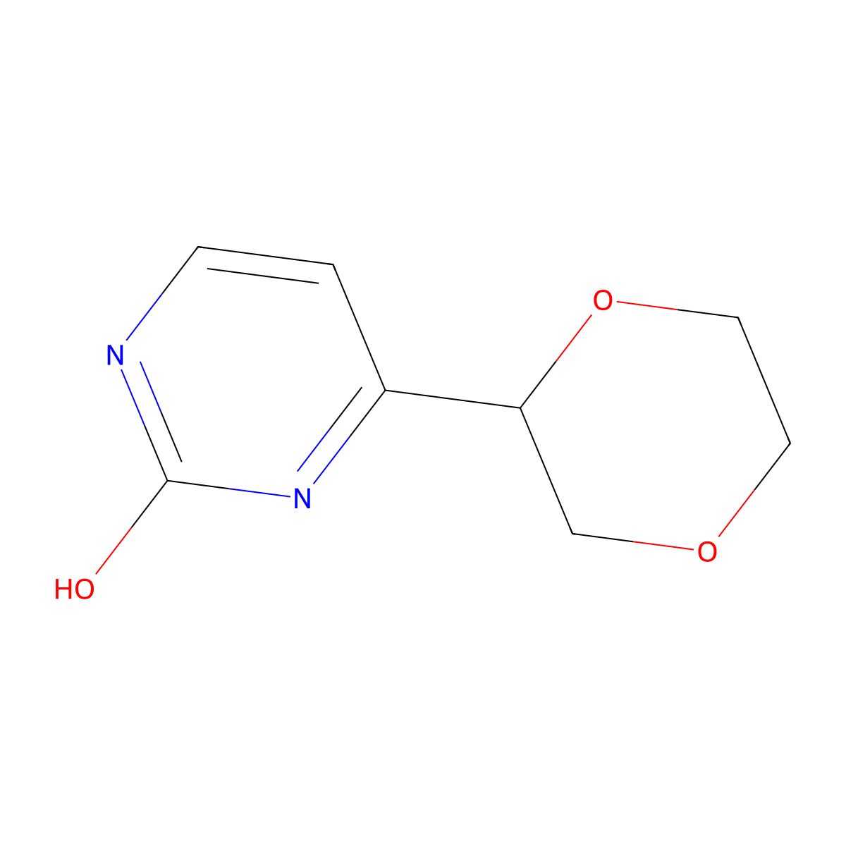 4-(1,4-Dioxan-2-yl)pyrimidin-2-ol molecular structure, CAS 2222934-19-0