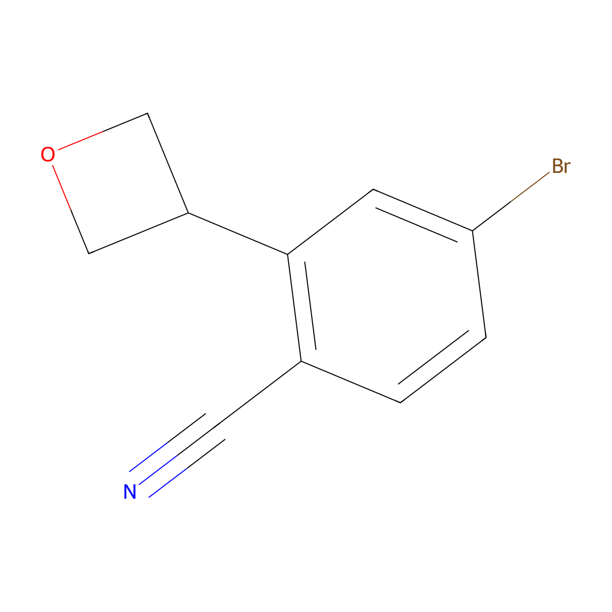 4-Bromo-2-(oxetan-3-yl)benzonitrile molecular structure, CAS 2222934-21-4
