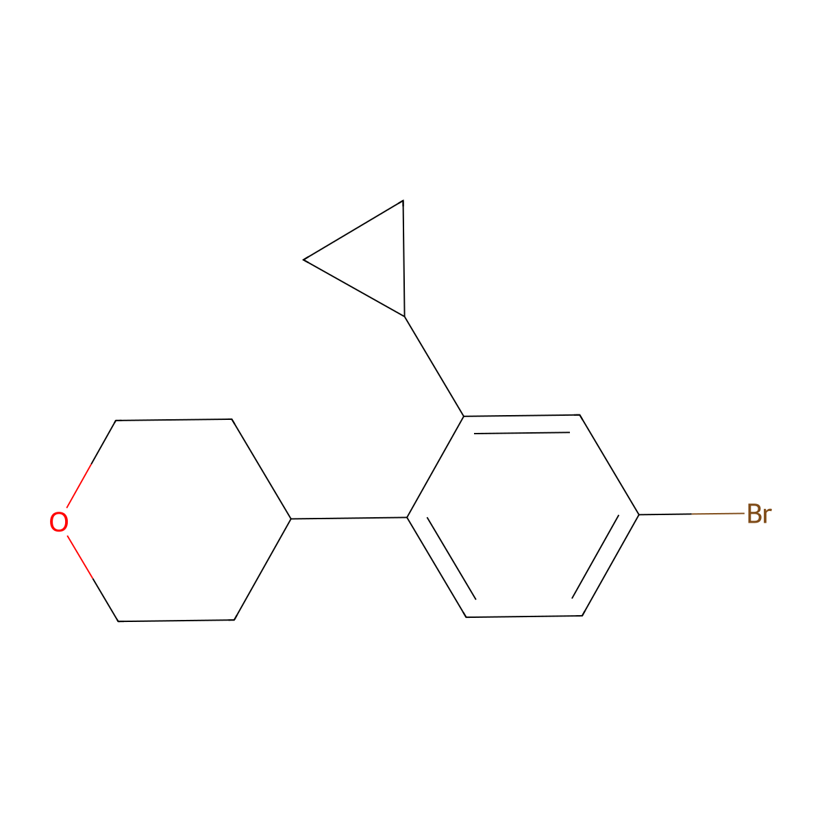 4-(4-Bromo-2-cyclopropylphenyl)tetrahydro-2h-pyran molecular structure, CAS 2222934-30-5