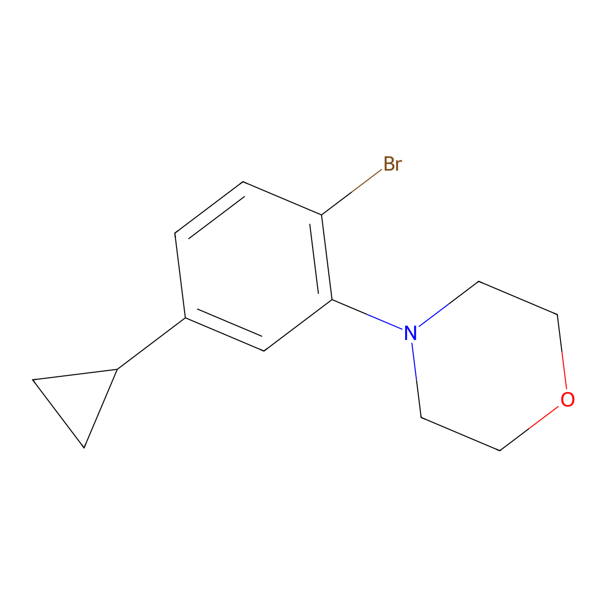 4-(2-Bromo-5-cyclopropylphenyl)morpholine molecular structure, CAS 2222934-31-6