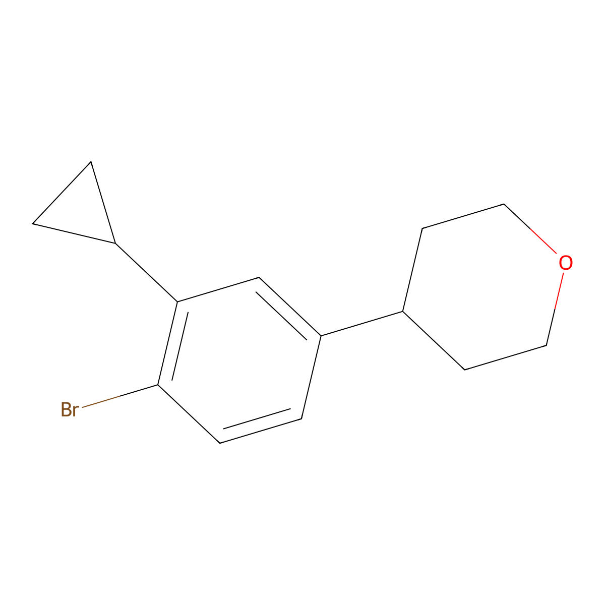 4-(4-Bromo-3-cyclopropylphenyl)tetrahydro-2h-pyran molecular structure, CAS 2222934-35-0