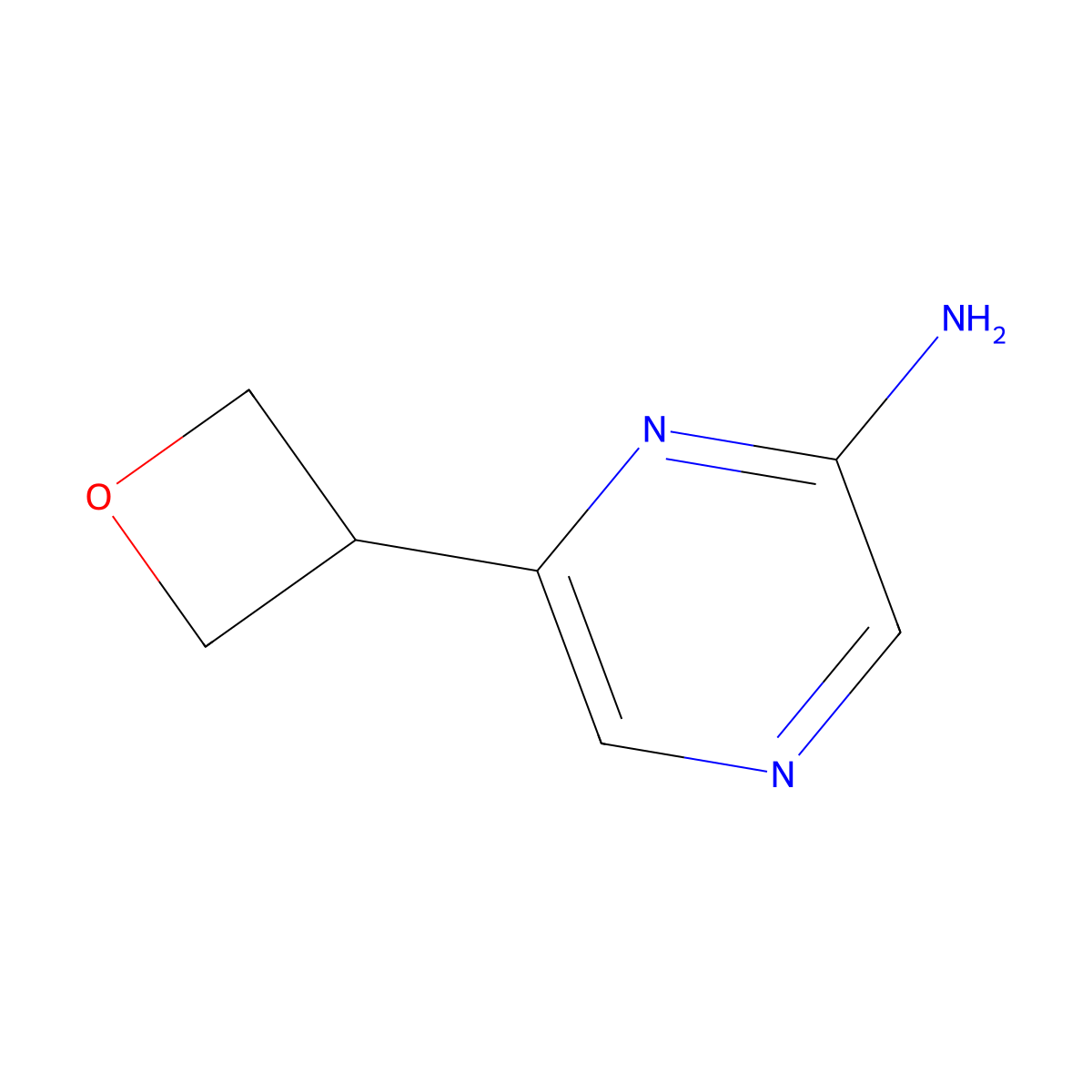 6-(Oxetan-3-yl)pyrazin-2-amine molecular structure, CAS 2222934-38-3