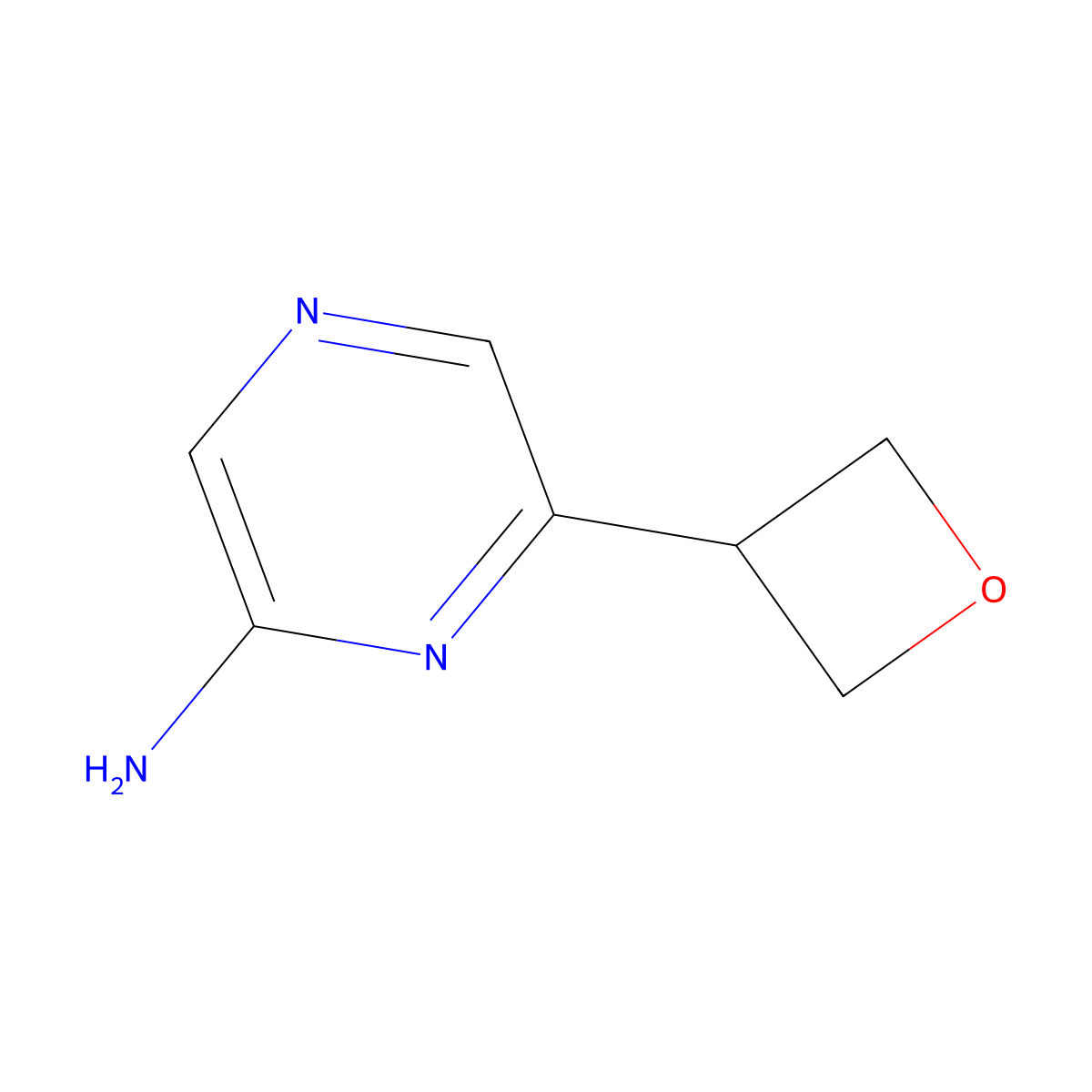 6-(Oxetan-3-yl)pyrazin-2-amine molecular structure, CAS 2222934-38-3