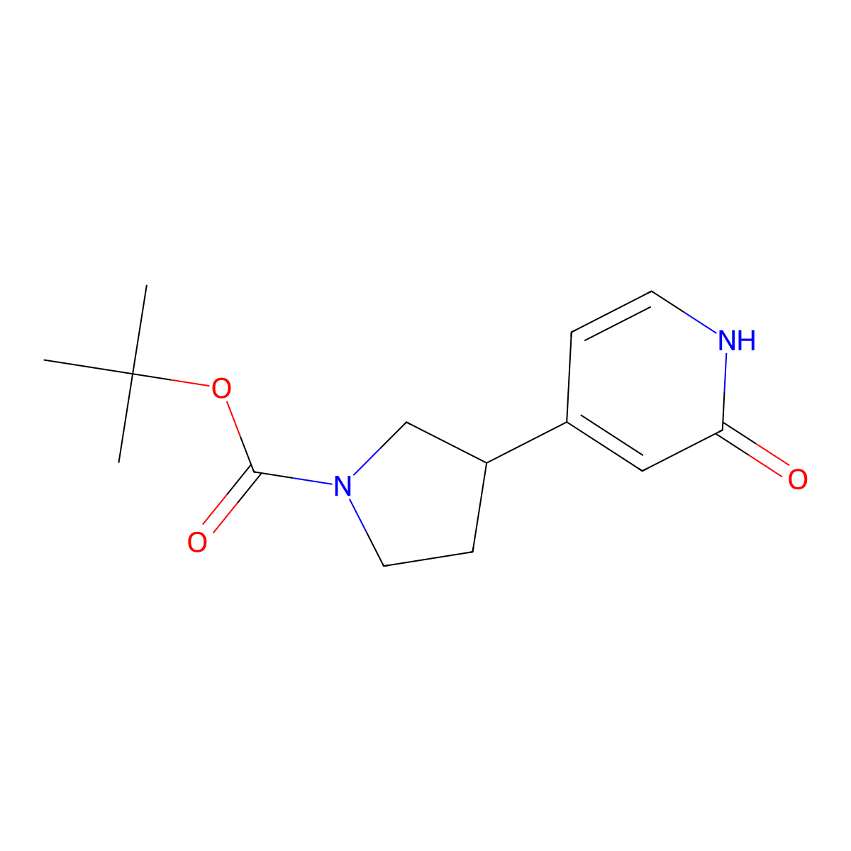 Tert-butyl 3-(2-hydroxypyridin-4-yl)pyrrolidine-1-carboxylate molecular structure, CAS 2222934-40-7