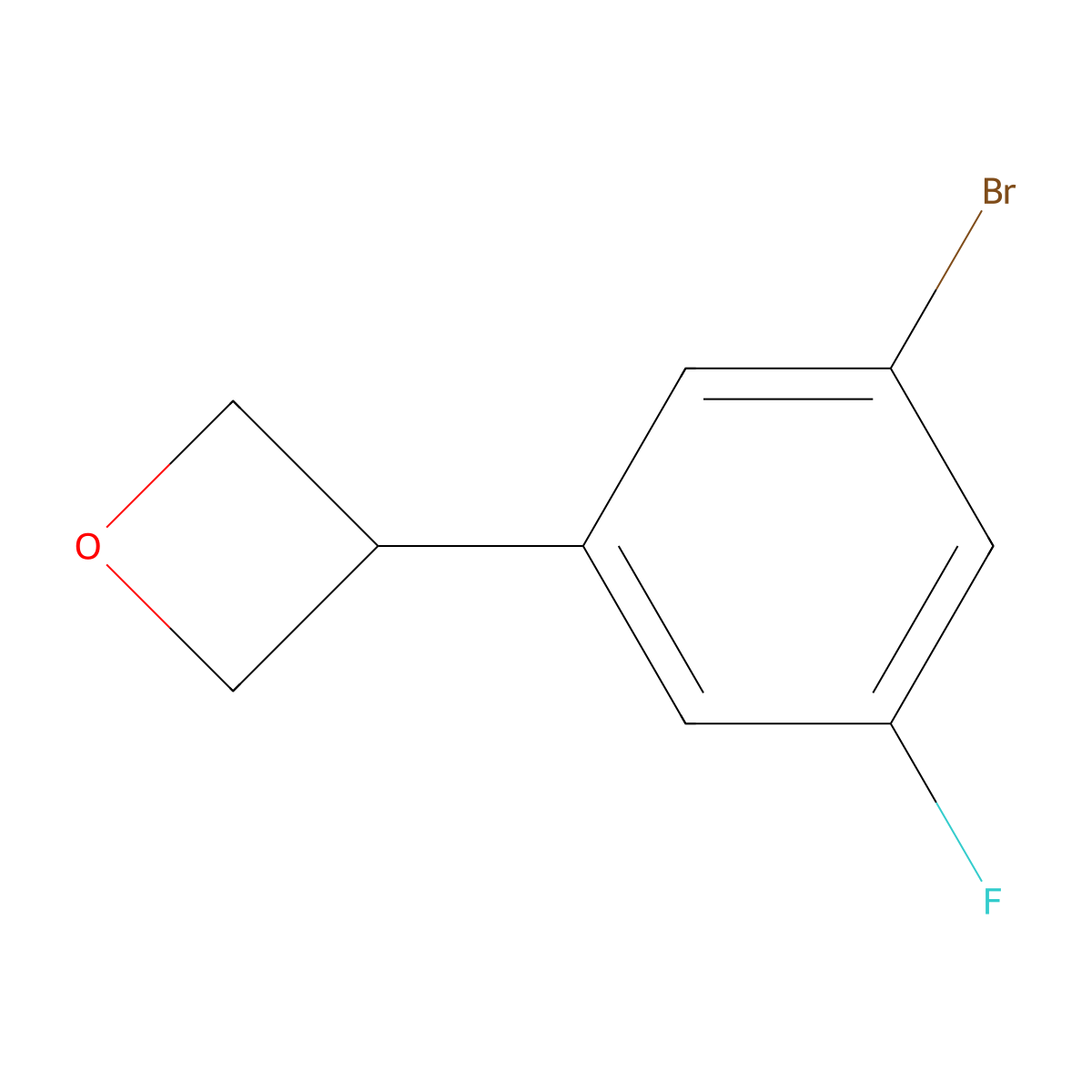 3-(3-Bromo-5-fluorophenyl)oxetane molecular structure, CAS 2222934-45-2