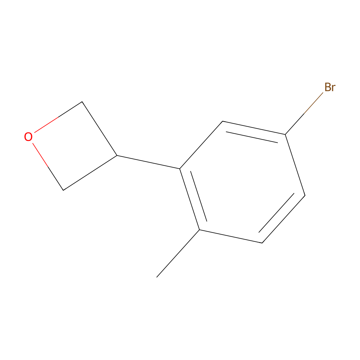 3-(5-Bromo-2-methylphenyl)oxetane molecular structure, CAS 2222934-48-5