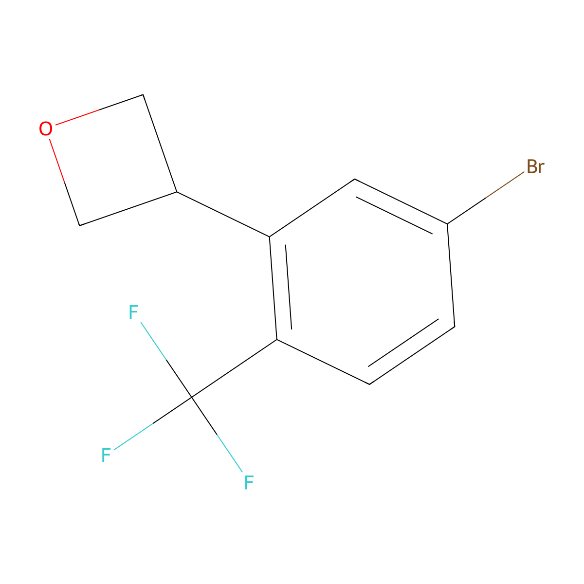 3-(5-Bromo-2-(trifluoromethyl)phenyl)oxetane molecular structure, CAS 2222934-49-6
