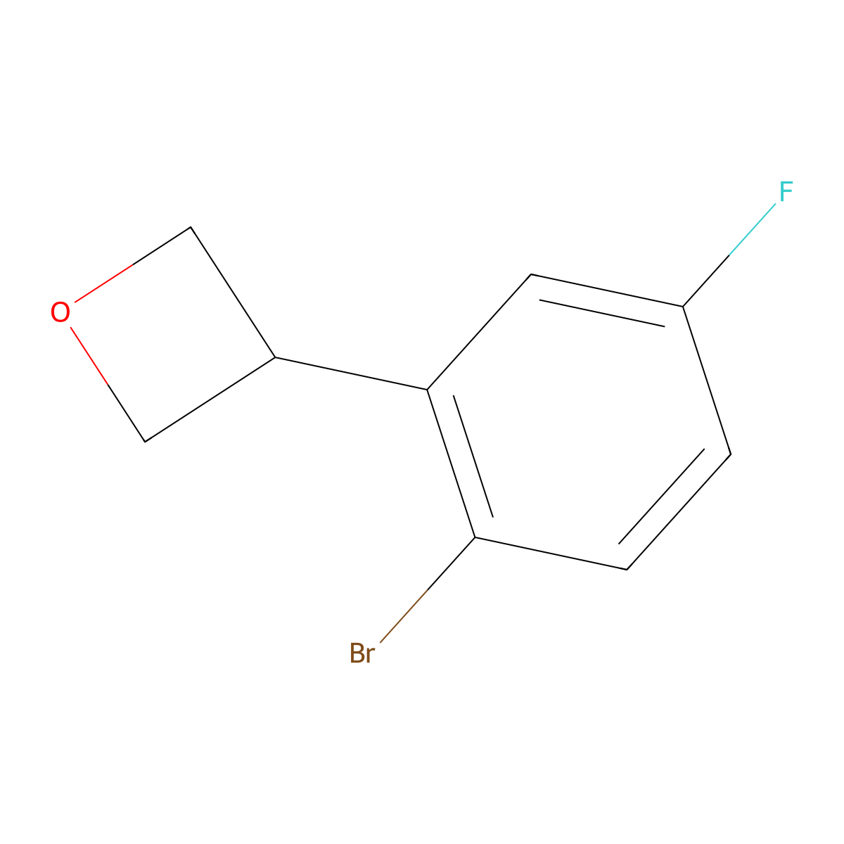 3-(2-Bromo-5-fluorophenyl)oxetane molecular structure, CAS 2222934-51-0