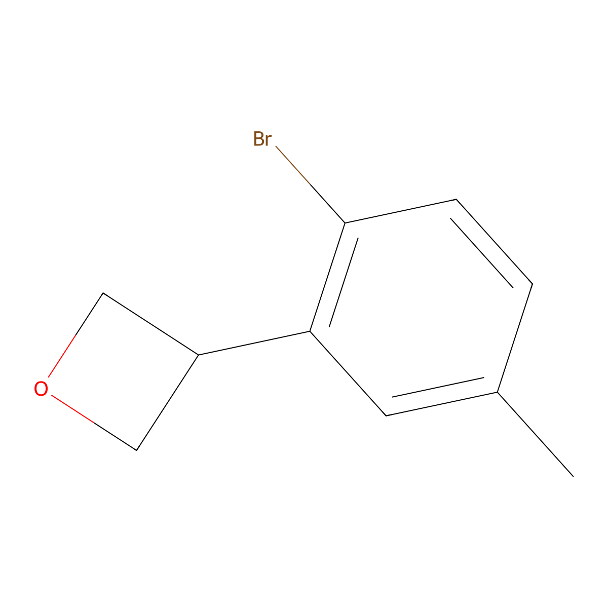 3-(2-Bromo-5-methylphenyl)oxetane molecular structure, CAS 2222934-52-1